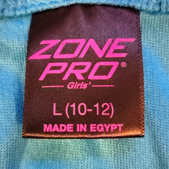 2 piece set tank and shorts teal and lime green mesh girls size 10-12 - Picture 4 of 7